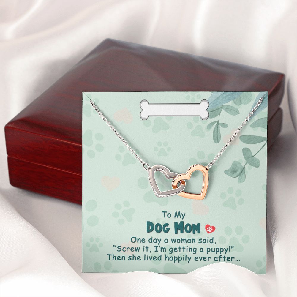 Love Knot Necklace, Dog Mom Gift For Mother's Day, Dog Mom Necklace For Women, Dog Mama Sentimental Gift, Dog Lover Gifts For Her, Unique1 Interlocking Hearts Necklace