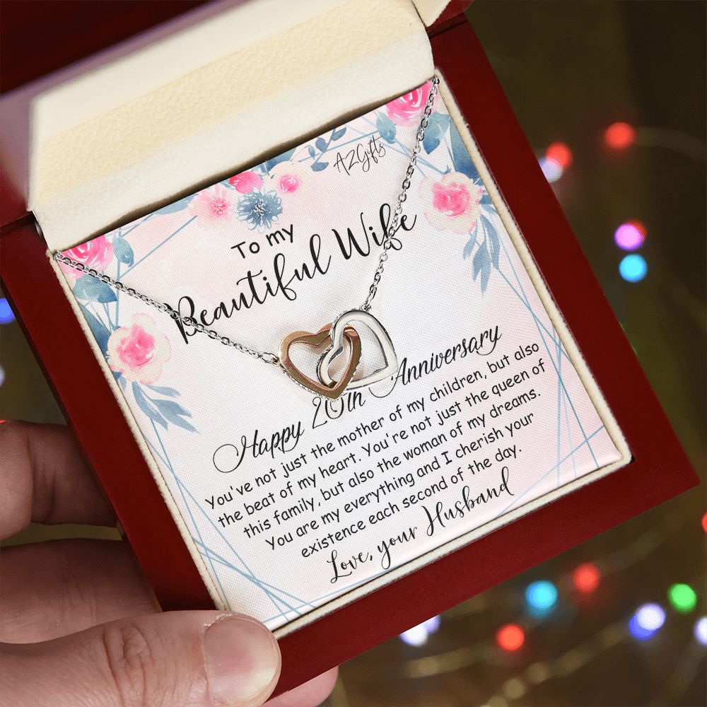 To My Beautiful Wife Necklace, Wedding Anniversary Jewelry For Women, Necklace For Wife from Husband, Gifts For Wife Birthday Gifts Necklace, Jewelry With Message Card In A Gift Box