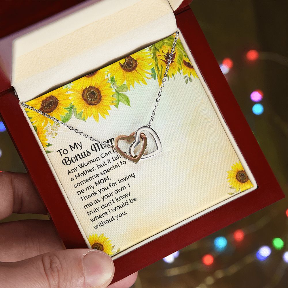 Mother Daughter Necklace as Daughter Gift from Mom, Mom Necklace as Christmas Gift for Mom from Son, Birthday Gift for Mother in Law Necklace, Bonus Mom Gifts for Step Mom Necklace3 Interlocking Hearts Necklace