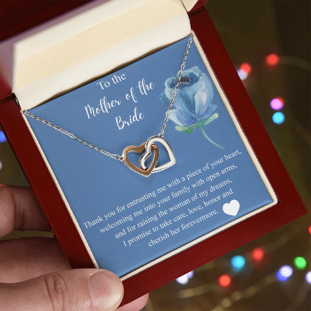 Mother Of The Bride Gift From Groom, Alluring Beauty Necklace, Future Mom Interlocking Hearts Necklace