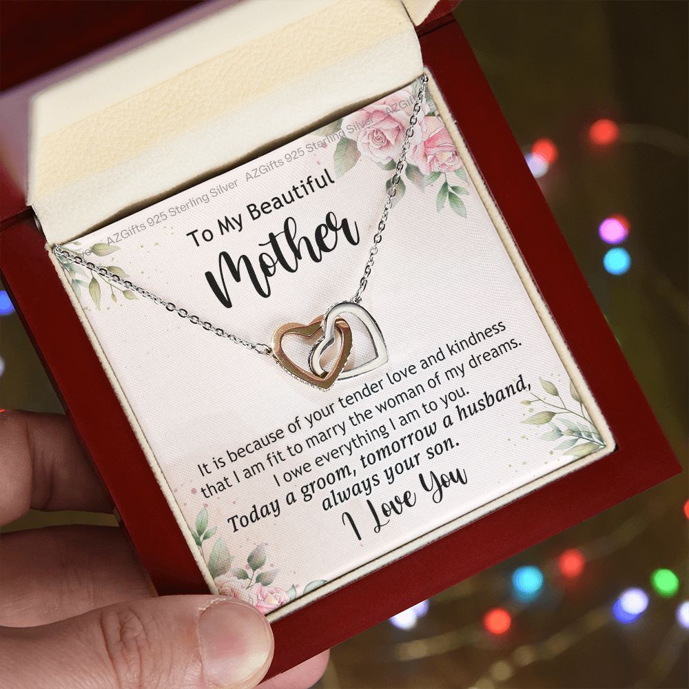 Mother Of The Groom Gift, Mother Of The Groom, Mother Of The Groom Gifts, Gift For Mother Of The Groom, Mother Of Groom Interlocking Hearts Necklace