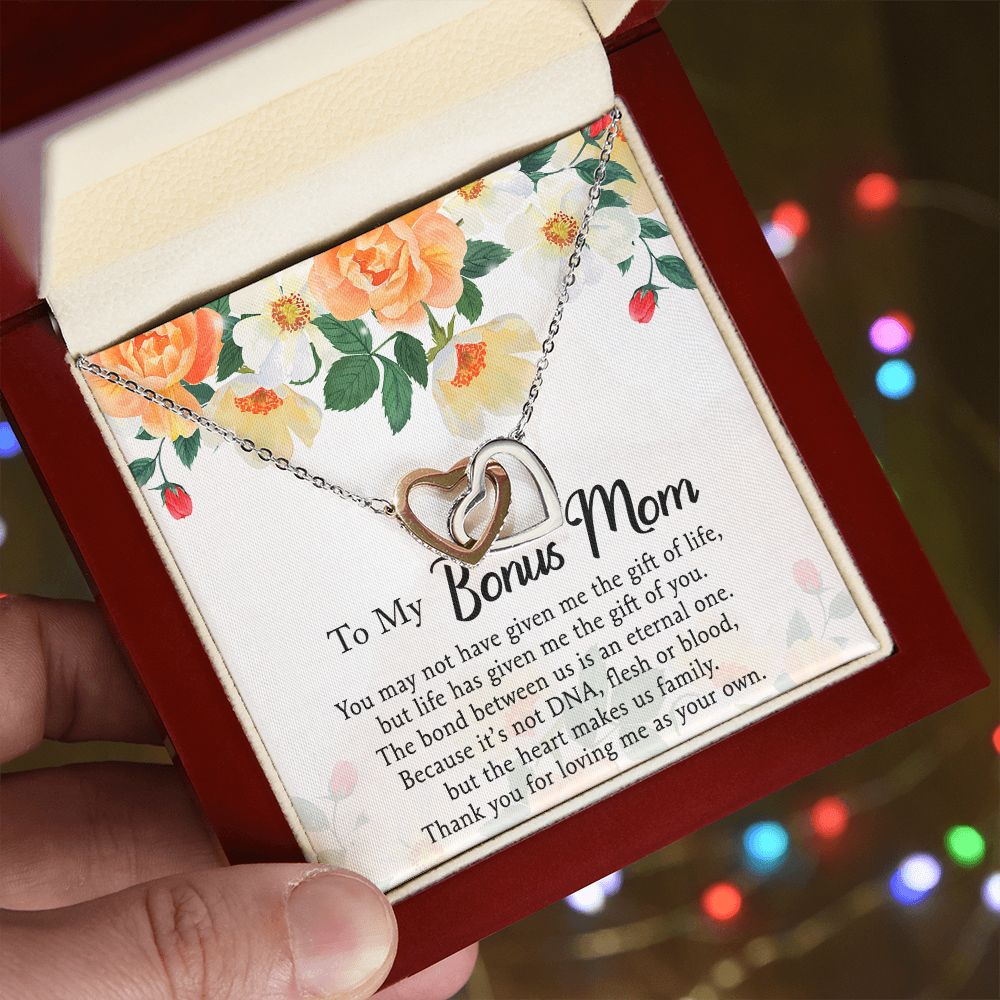 Mother Daughter Necklace as Daughter Gift from Mom, Mom Necklace as Christmas Gift for Mom from Son, Birthday Gift for Mother in Law Necklace, Bonus Mom Gifts for Step Mom Necklace5 Interlocking Hearts Necklace
