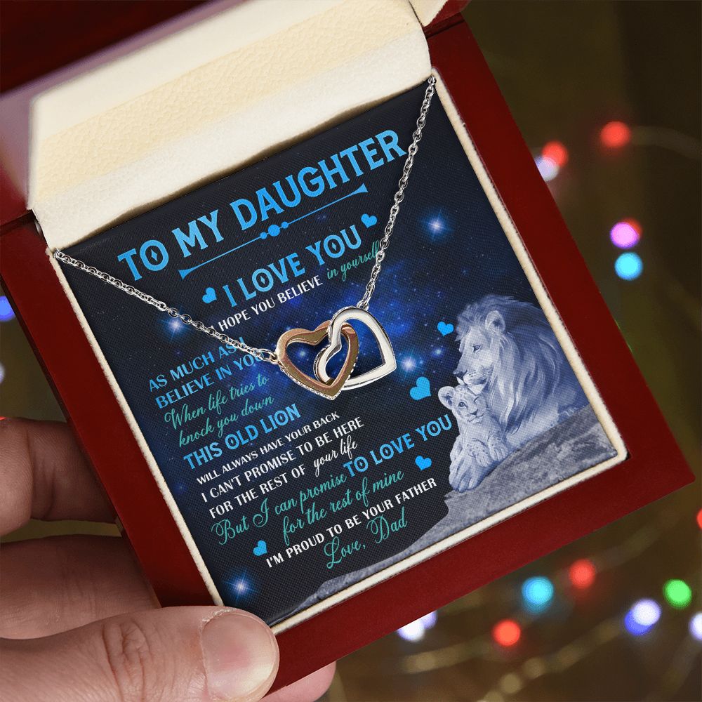 Dad To Daughter Necklace Jewelry Gift for Daughter from Dad Father Daughter Gift 175009114907 Interlocking Hearts Necklace