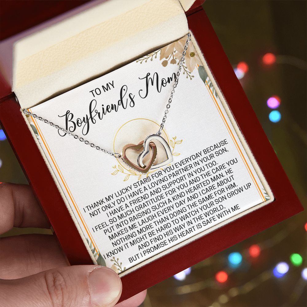To My Boyfriend's Mom Necklace, Gift for Boyfriends Mom, Necklace for Boyfriend's Mom,Boyfriend's Mom Gifts for Birthday, Mother's Day, Xmas Holiday Present Jewelry for Women