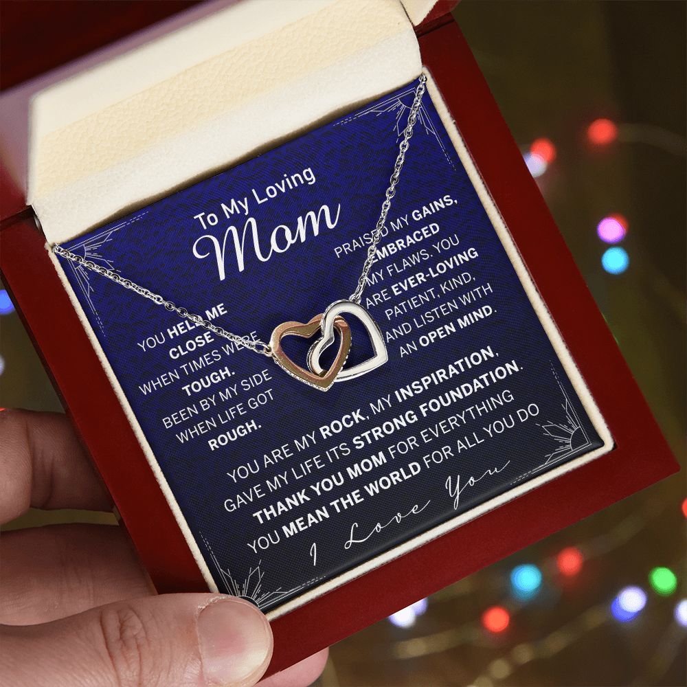 To My Mom Necklace, Gift For Mom, Mother's Day Gift from Daughter, Mom Jewelry Gift for Mothers Day, Birthday Gift for Mother, Moms Gift from Daughter Son, Necklace for Mom Mother Interlocking Hearts Necklace