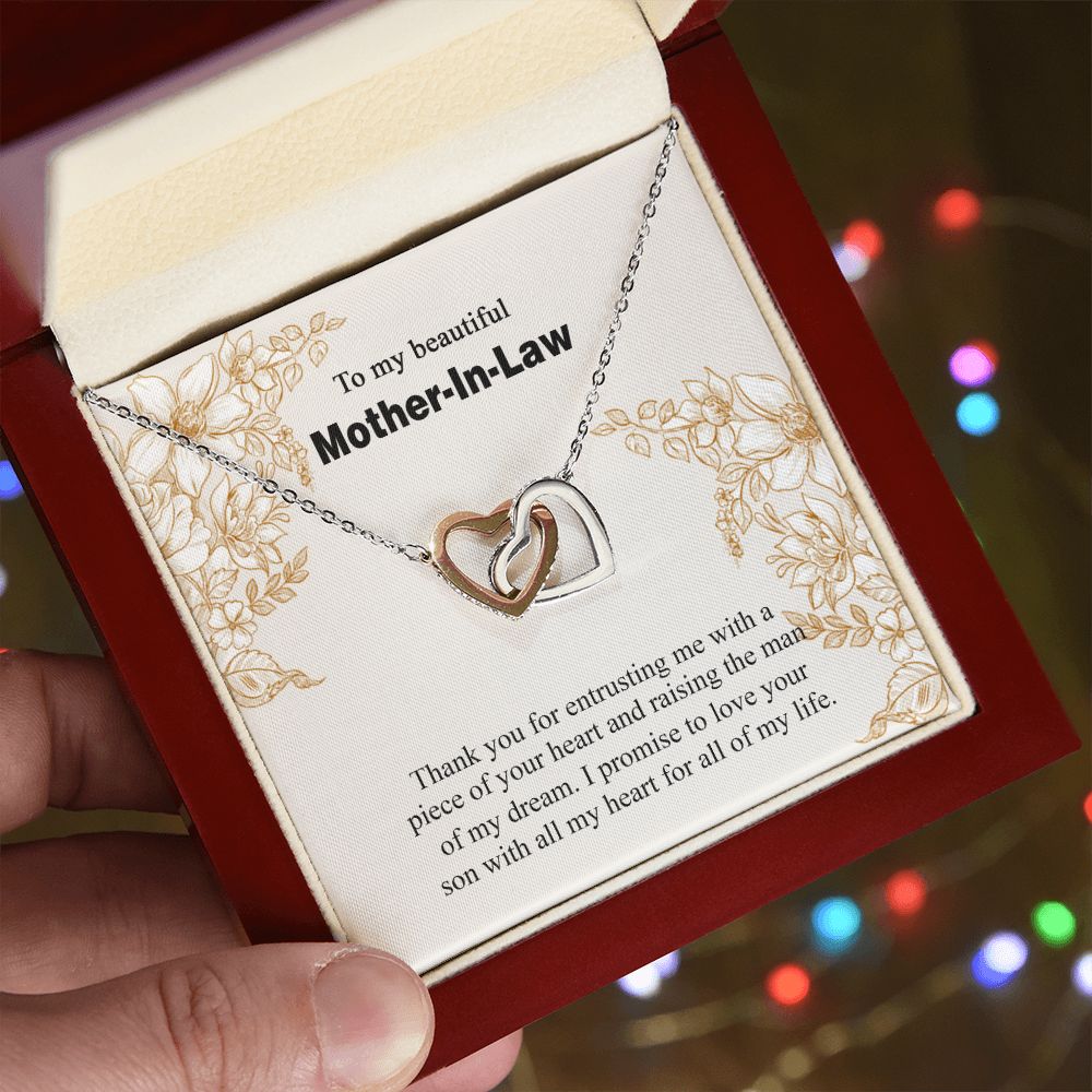 Mother in Law Necklace, Jewelry for Women, Future Mother in Law Gifts from Daughter in Law, Mother of Bride Gifts For Mother in Law, Birthday Gifts For Mother In Law From Daughter In Law14 Interlocking Hearts Necklace