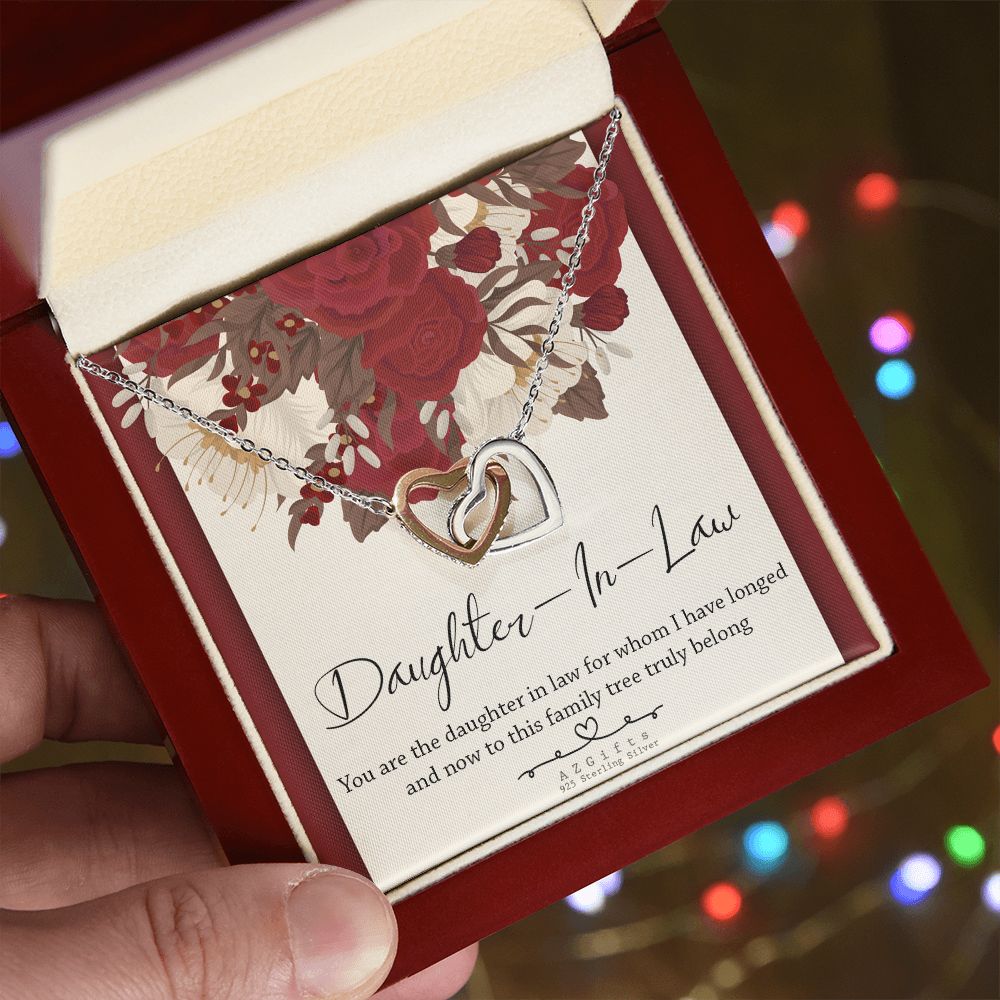 Daughter In Law Gifts Ideas, Daughter In Law Necklace, Gifts For Future Daughter In Law, Daughter In Law Birthday Gifts, Daughter-in-law Gifts From Mother In Law, Birthday Gifts For Daughter7 Interlocking Hearts Necklace