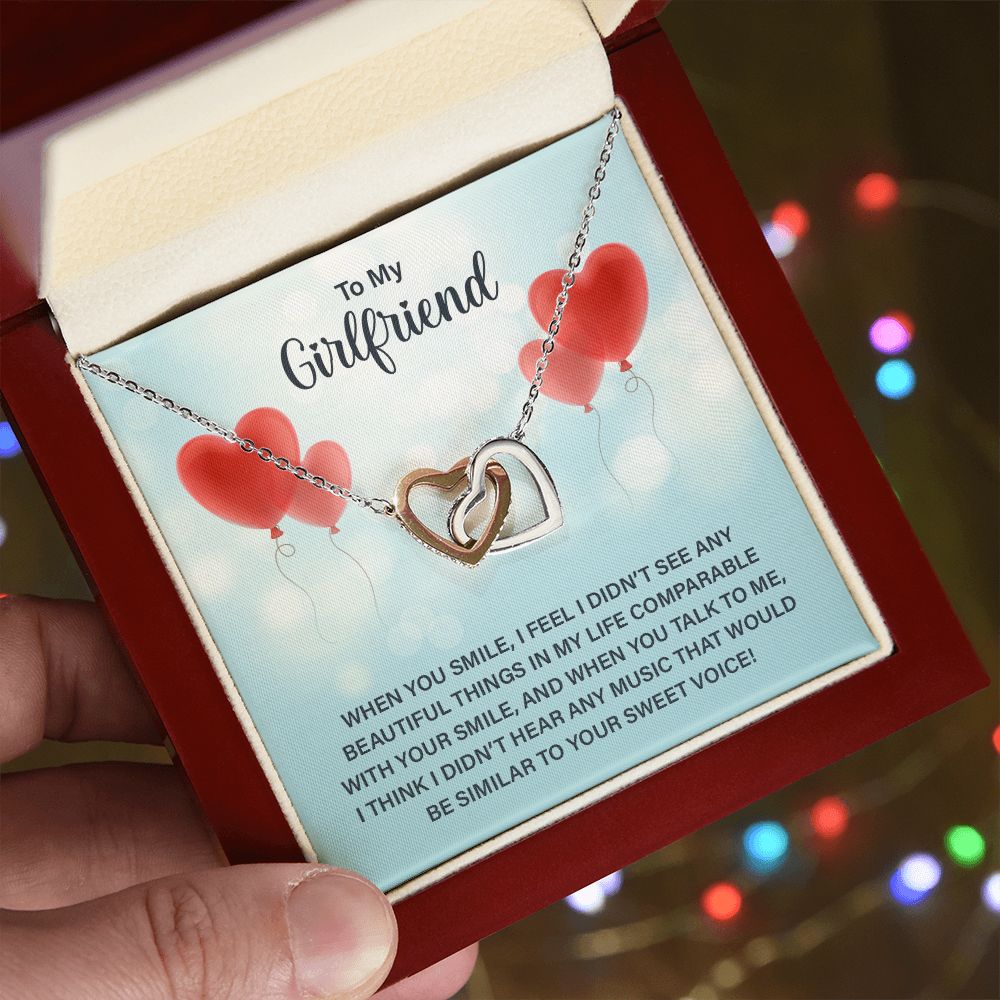 To My Girlfriend Necklace from Boyfriend To My Future Wife Necklace Jewelry For Girlfriend Gift For Girlfriend Gift for Her Romantic Birthday Valentines Day Gift For Girlfriend Gifts Necklaces Interlocking Hearts Necklace