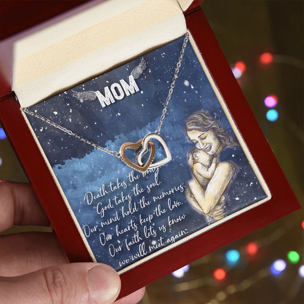 To My Mom Necklace Pendant Gift From Daughter Your Faith Lets Us Know With Message Card Gift For Mom Interlocking Hearts Necklace