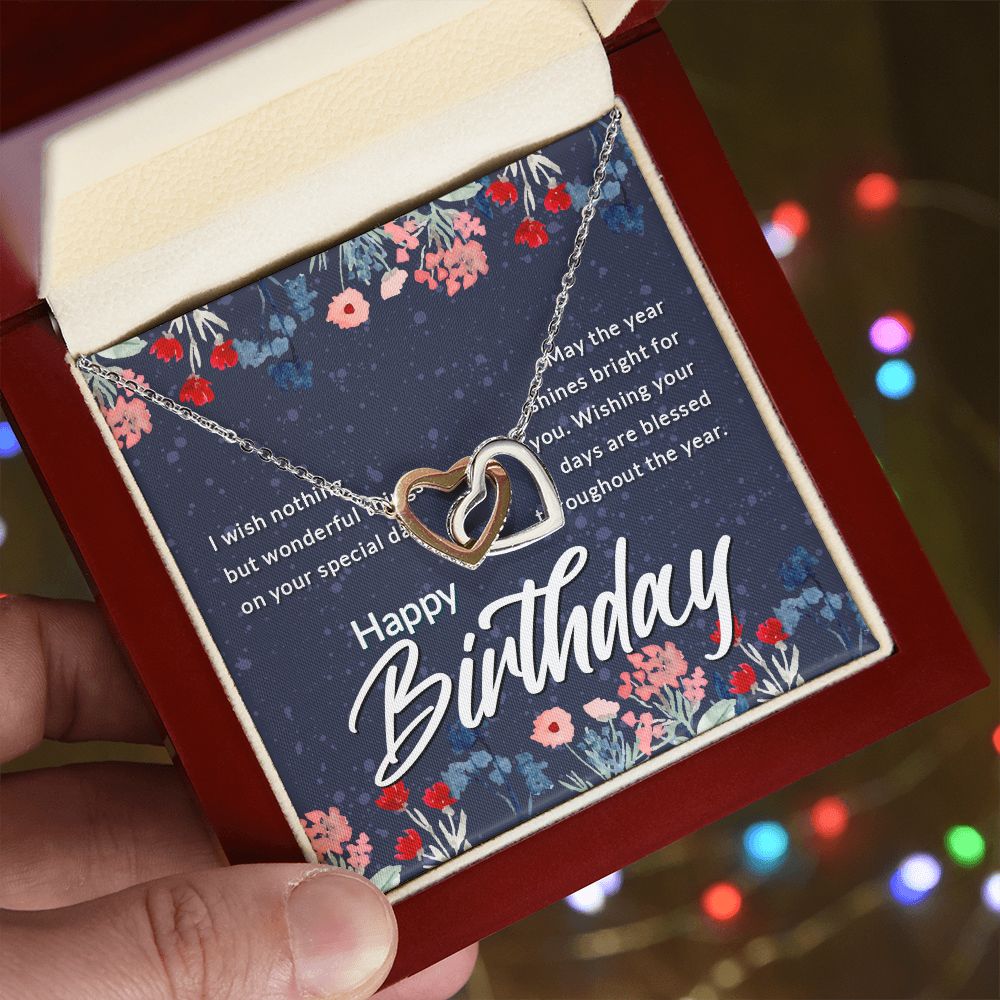 Mom Necklace Gifts for Mom from Daughter to Mom Gifts for Mothers Day from Daughter, To My Mom Necklace from Daughter to Mom Birthday Gifts Necklace with Message Card and Gift Box2230 Interlocking Hearts Necklace