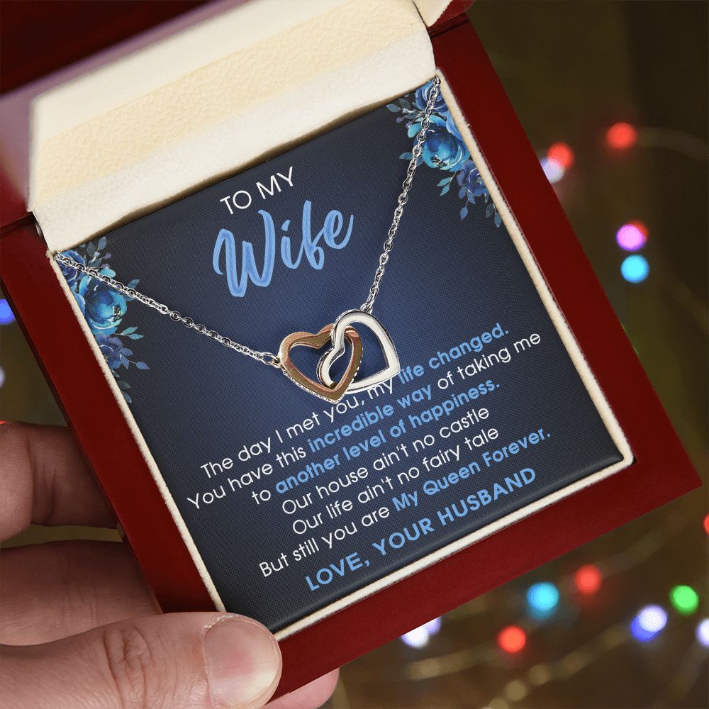 To My Wife Gift Jewelry Gift For Wife Birthday Gift For Wife Necklace For Wife Interlocking Hearts Necklace