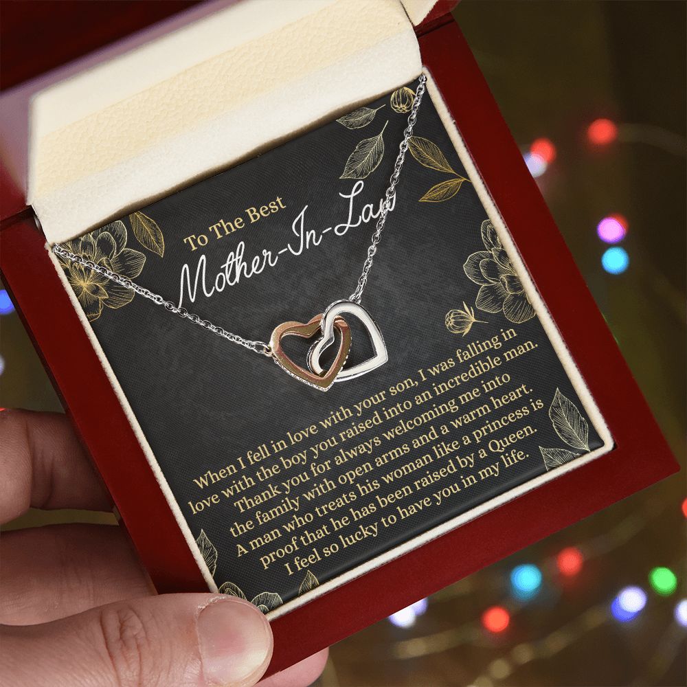 Mother In Law Gift, Cute Mother In Law Gifts Christmas, Unique Gift for Mother In Law Birthday, Best Mother In Law Gift, Mother-In-Law Gift Interlocking Hearts Necklace