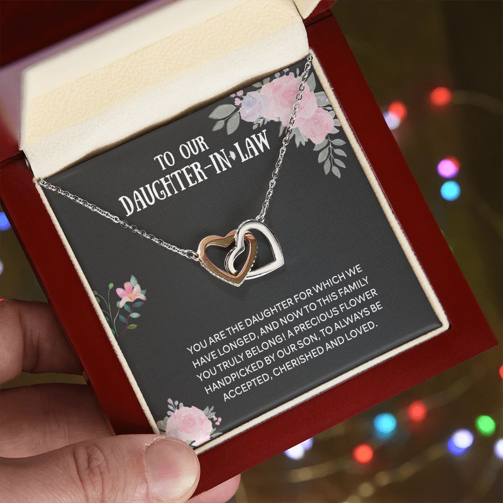 To Our Daughter-in-law Necklace from Mother-in-law Daughter-in-law Birthday Gift Interlocking Hearts Necklace