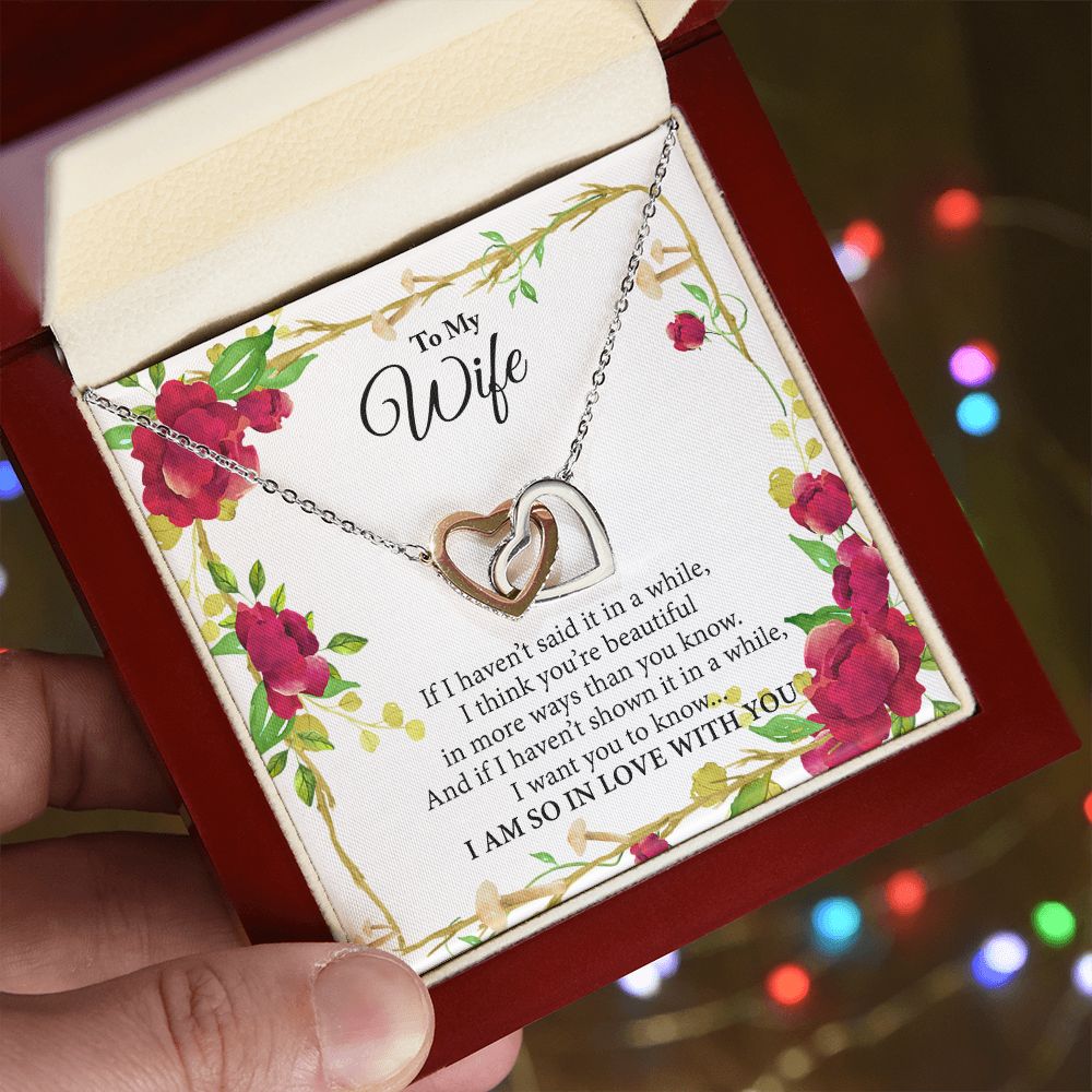 Birthday Gifts For Wife, Necklace Gifts For Wife From Husband, To My Wife Jewelry For Women , To My Wife Necklace  from Husband Wedding Anniversary Present For Wife, Beautiful Wife Jewelry Christmas19 Interlocking Hearts Necklace