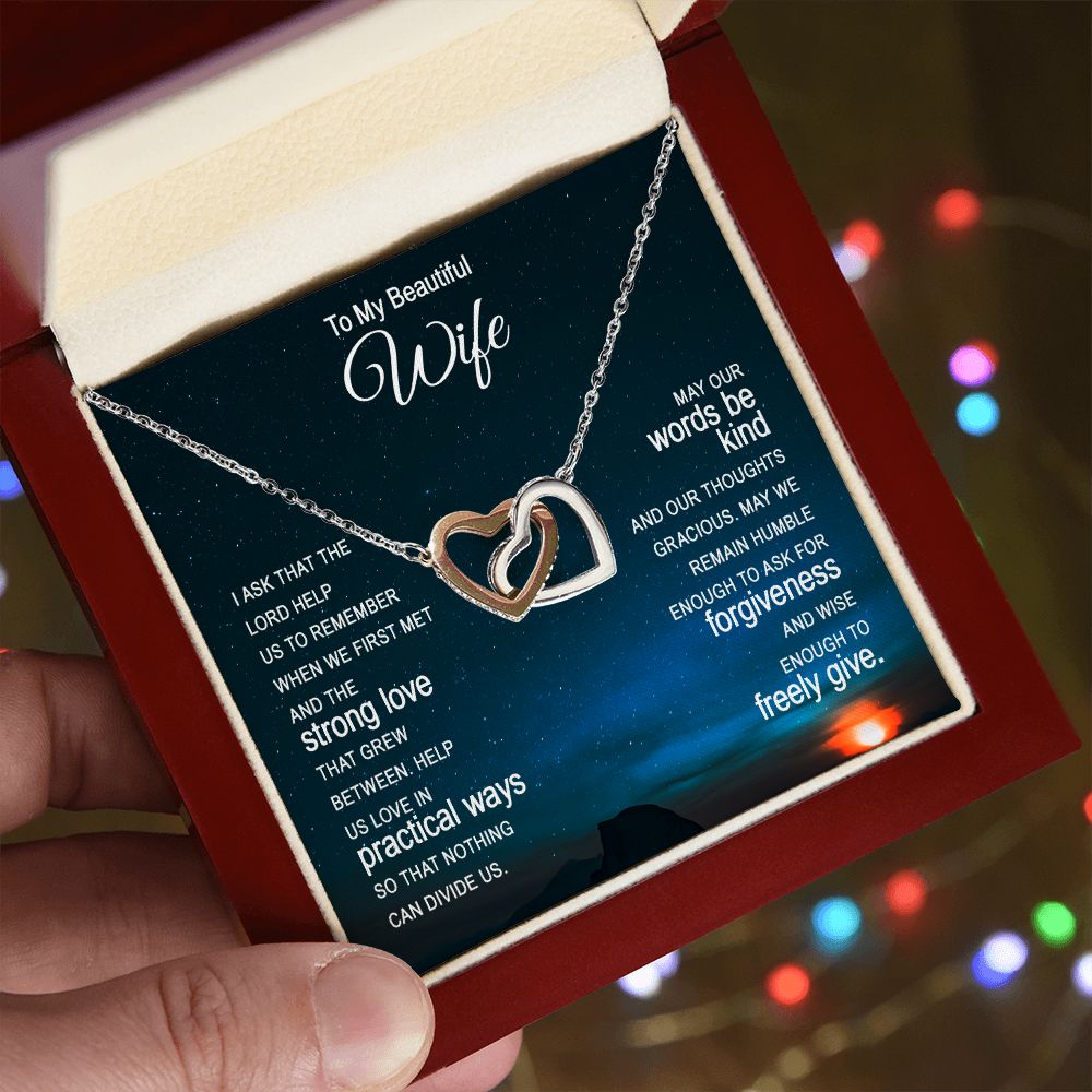 To My Beautiful Wife Necklace Romantic Gifts For Her To My Wife Necklace Soulmate Jewelry Soulmate Gift Birthday Gift For Wife Silver Pendant Silver Necklace Gifts for Wife from Husband 14k White Gold