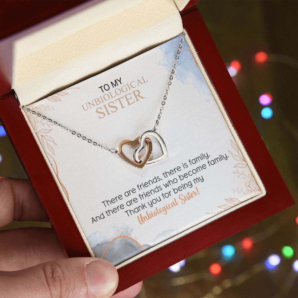 Best Friend Necklace For Unbiological Sister Soul Sister Gift Bestie Birthday Interlocking Hearts Necklace