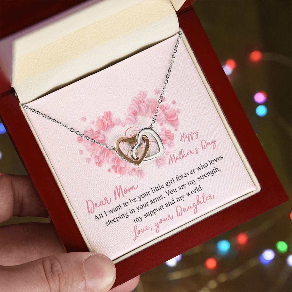 Mom Necklace Gifts for Mom from Daughter to Mom Gifts for Mothers Day from Daughter, To My Mom Necklace from Daughter to Mom Birthday Gifts Necklace with Message Card and Gift Box25 Interlocking Hearts Necklace