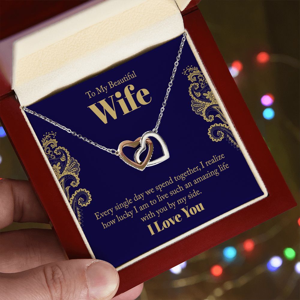 Wife Necklace Gifts From Husband, Wedding Anniversary Jewelry For Wife From Husband, Wife Birthday Gifts From Husband, Necklaces For Wife From Husband To My Wife Heart Necklace Set For Wife