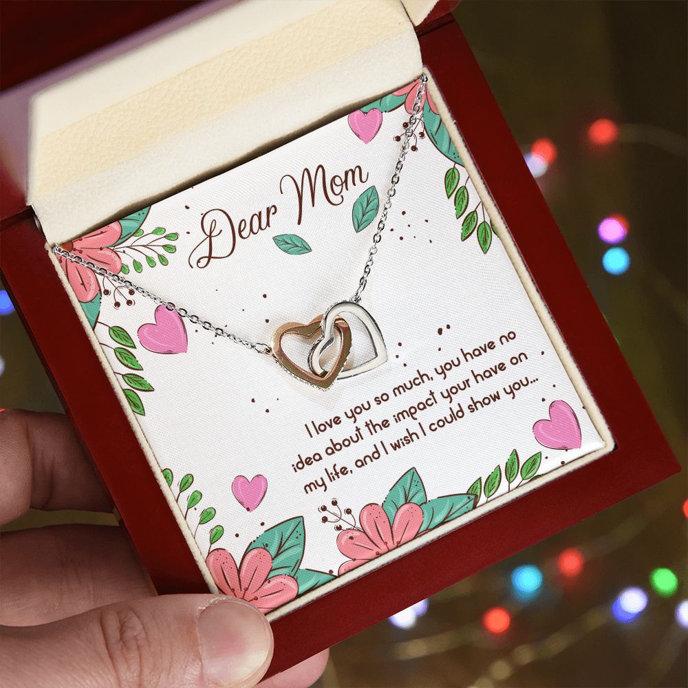 To My Dear Mom Necklace Pendant Gift From Daughter Or Son Necklace For To Mommy, Mother, Mother In Law Gift On Birthday, Anniversary Holiday Gift 30821 Interlocking Hearts Necklace
