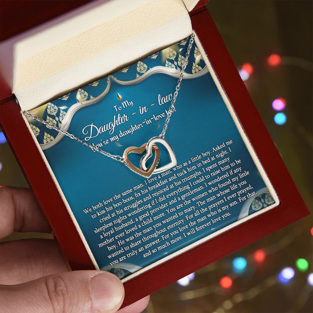 Daughter In Law Gifts Ideas, Daughter In Law Necklace, Gifts For Future Daughter In Law, Daughter In Law Birthday Gifts, Daughter-in-law Gifts From Mother In Law, Birthday Gifts For Daughter2 Interlocking Hearts Necklace