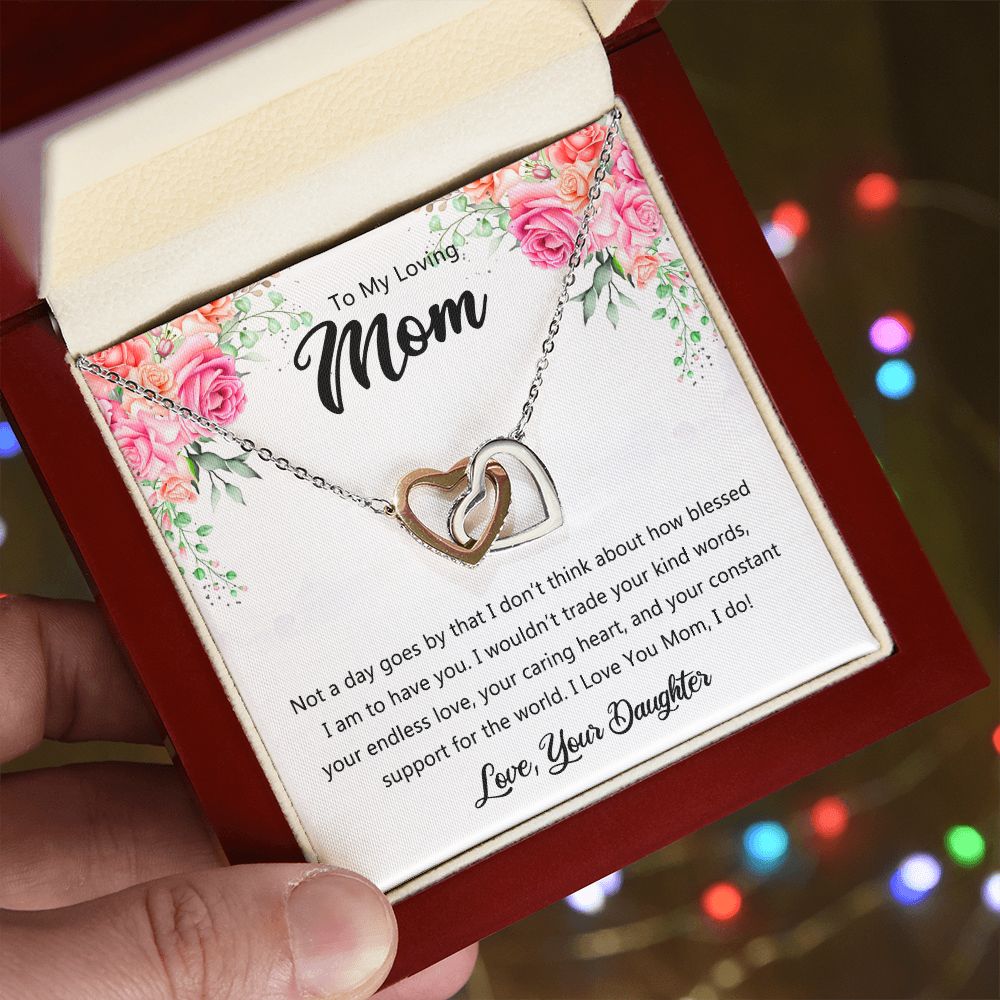 To My Mom Necklace, Gift For Mom, Mother's Day Gift from Daughter, Mom Jewelry Gift for Mothers Day, Birthday Gift for Mother, Moms Gift from Daughter Son, Necklace for Mom Mother 9 Interlocking Hearts Necklace