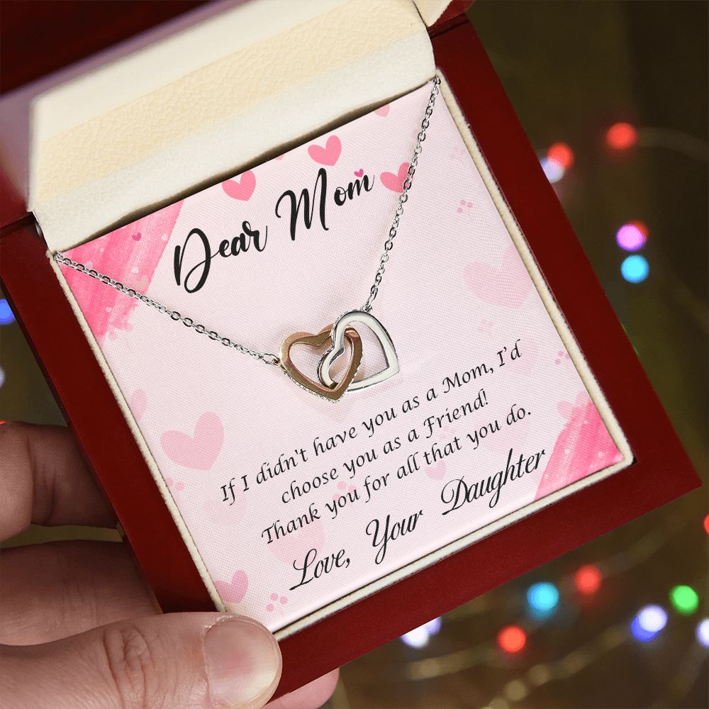 To My Mom Necklace, Gift For Mom, Mother's Day Gift from Daughter, Mom Jewelry Gift for Mothers Day, Birthday Gift for Mother, Moms Gift from Daughter Son, Necklace for Mom Mother 10 Interlocking Hearts Necklace