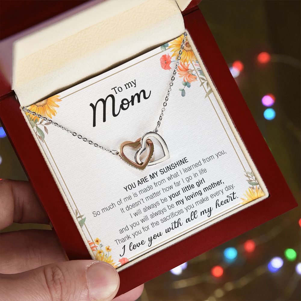Mom Necklace Gifts for Mom from Daughter to Mom Gifts for Mothers Day from Daughter, To My Mom Necklace from Daughter to Mom Birthday Gifts Necklace with Message Card and Gift Box13 Interlocking Hearts Necklace