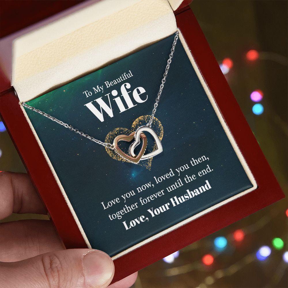 To My Beautiful Wife Necklace, Wedding Anniversary Jewelry For Women, Necklace For Wife from Husband, Gifts For Wife Birthday Gifts Necklace, Jewelry With Message Card In A Gift Box