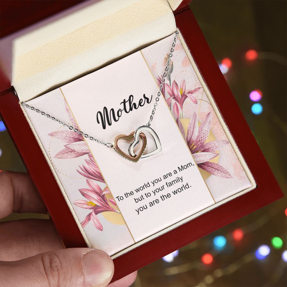 Mom Necklace Gifts for Mom from Daughter to Mom Gifts for Mothers Day from Daughter, To My Mom Necklace from Daughter to Mom Birthday Gifts Necklace with Message Card and Gift Box7 Interlocking Hearts Necklace