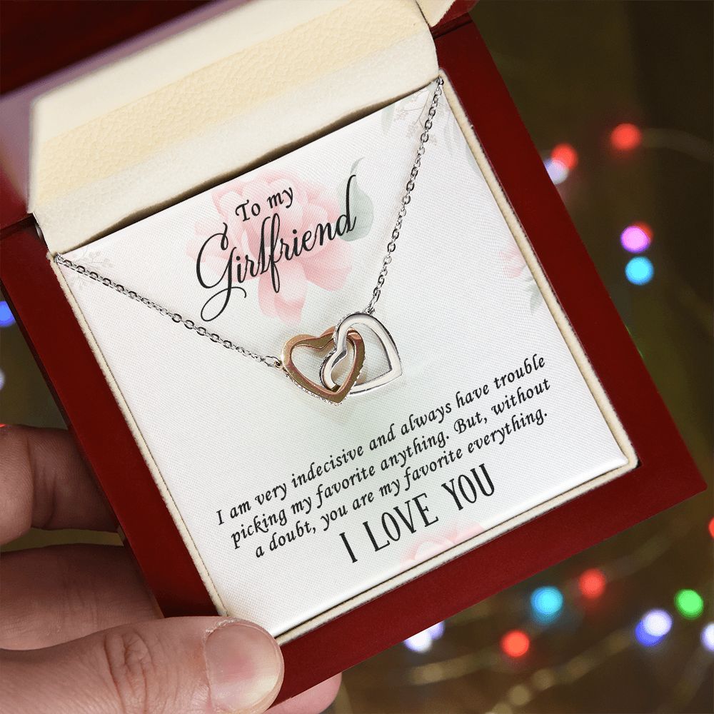 To My Girlfriend Necklace from Boyfriend To My Future Wife Necklace Jewelry For Girlfriend Gift For Girlfriend Gift for Her Romantic Birthday Valentines Day Gift For Girlfriend Gifts Necklaces Interlocking Hearts Necklace