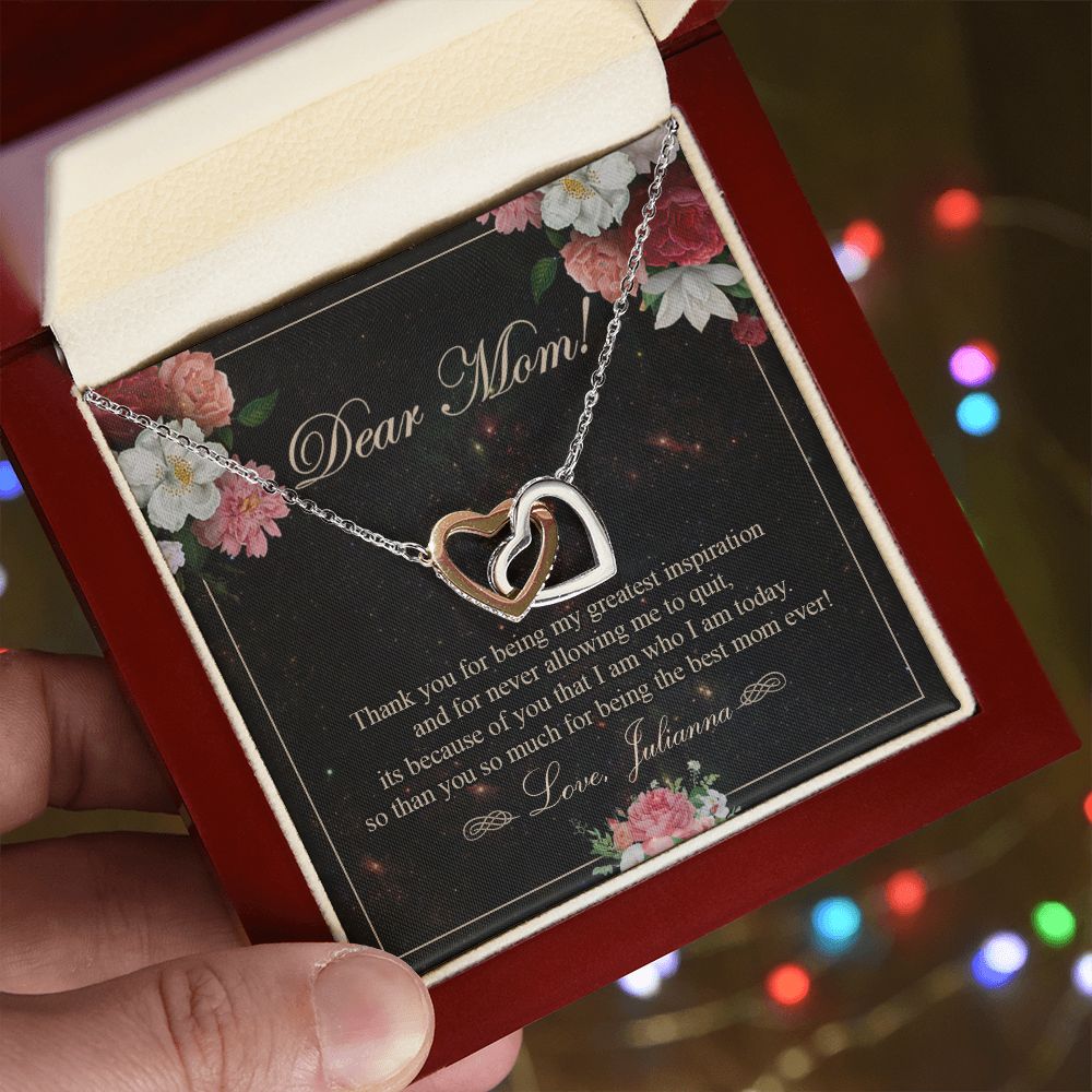 To My Mom Necklace, Gift For Mom On Mother's Day Thank You Mom Gifts From Kids Mom Julianna Interlocking Hearts Necklace