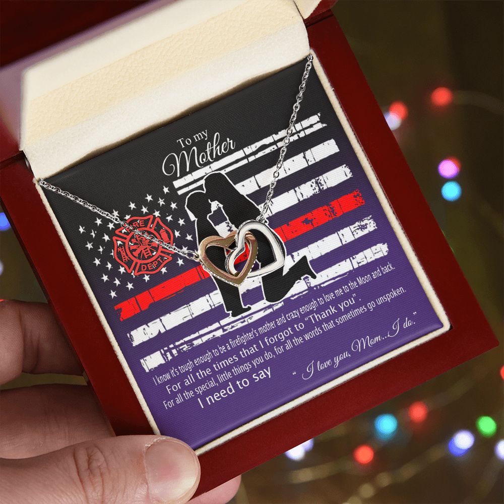 Mom Necklace Gifts for Mom from Daughter to Mom Gifts for Mothers Day from Daughter, To My Mom Necklace from Daughter to Mom Birthday Gifts Necklace with Message Card and Gift Box2233 Interlocking Hearts Necklace