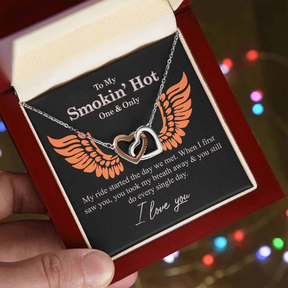 To My Smokin' Hot Necklace Gift One And Only - My Ride Started Alluring Necklace Interlocking Hearts Necklace