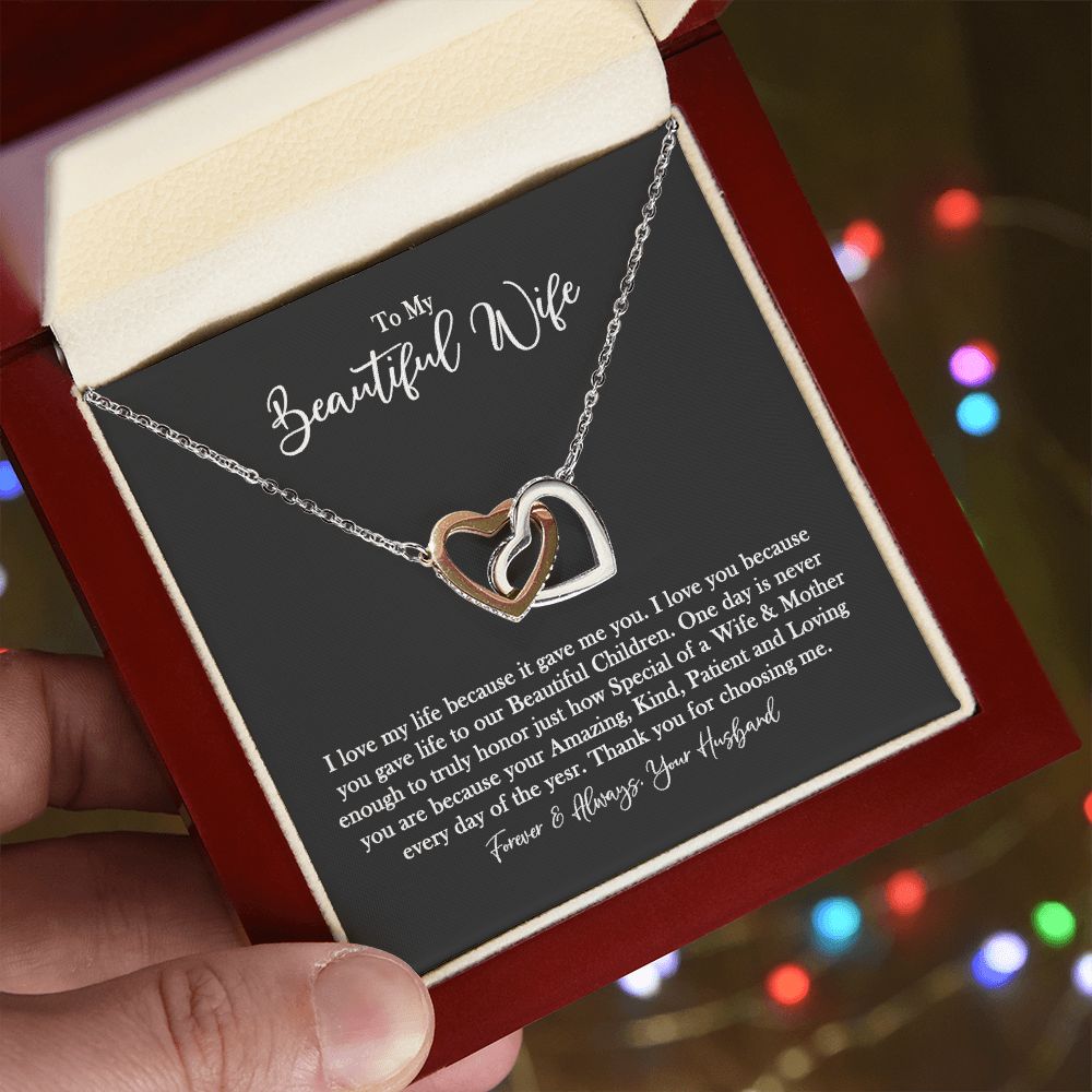 Birthday Gifts For Wife, Love Necklace Gifts For Wife From Husband, To My Beautiful Wife Necklace For Women, To My Wife Necklace, Wedding Anniversary Present For Wife, Romantic Soulmate Jewelry On Christmas