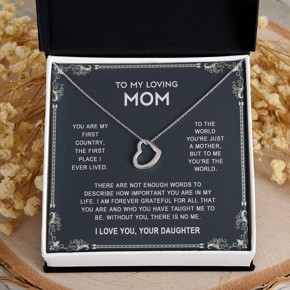 To My Mom Necklace, Gift For Mom, Mother's Day Gift from Daughter, Mom Jewelry Gift for Mothers Day, Birthday Gift for Mother, Moms Gift from Daughter Son, Necklace for Mom Mother 14 925 Heart Necklace