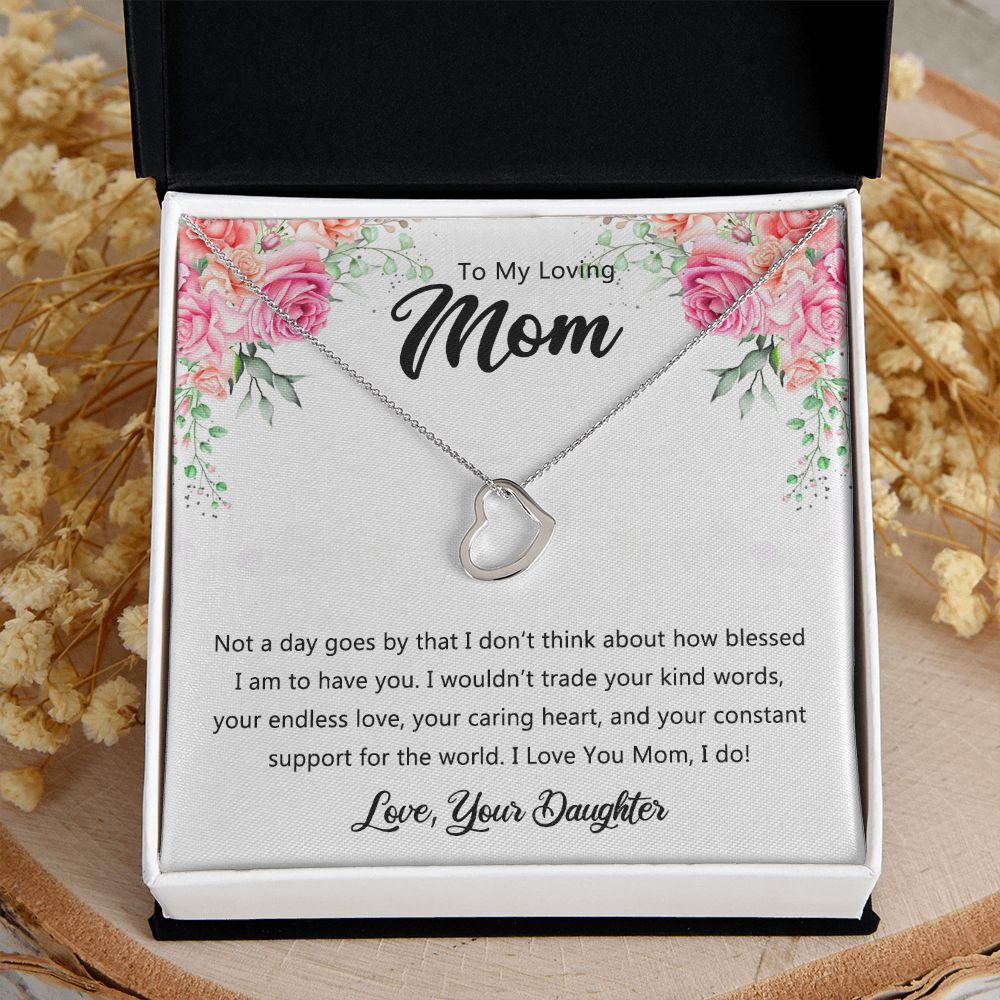 To My Mom Necklace, Gift For Mom, Mother's Day Gift from Daughter, Mom Jewelry Gift for Mothers Day, Birthday Gift for Mother, Moms Gift from Daughter Son, Necklace for Mom Mother 9 925 Heart Necklace
