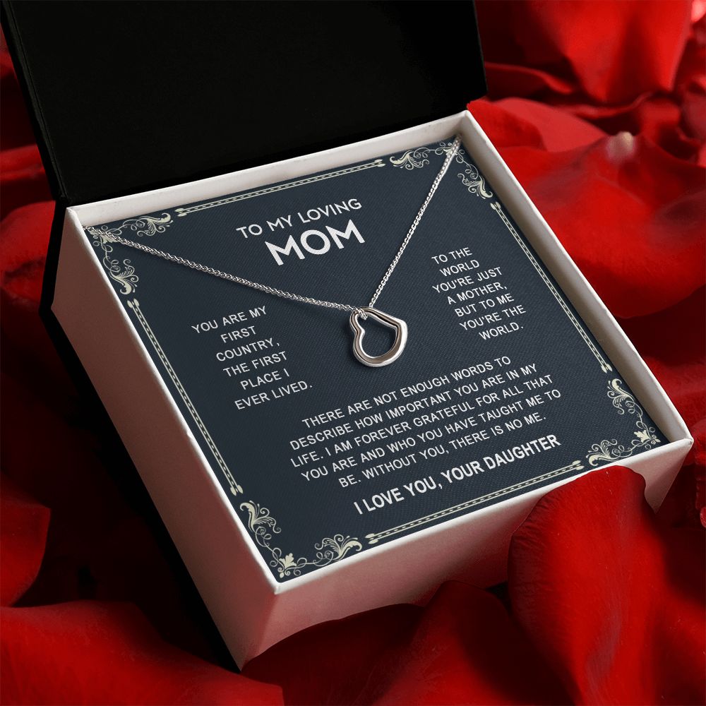 To My Mom Necklace, Gift For Mom, Mother's Day Gift from Daughter, Mom Jewelry Gift for Mothers Day, Birthday Gift for Mother, Moms Gift from Daughter Son, Necklace for Mom Mother 14 925 Heart Necklace