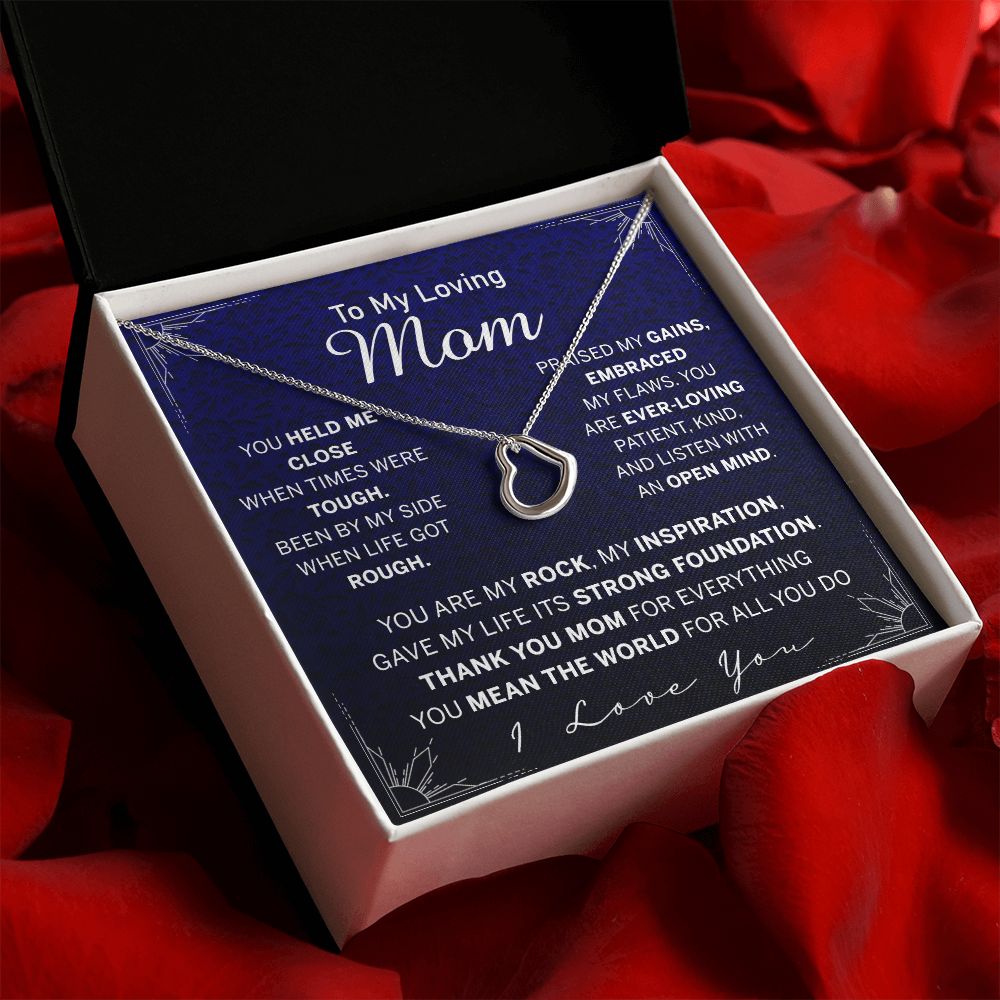 To My Mom Necklace, Gift For Mom, Mother's Day Gift from Daughter, Mom Jewelry Gift for Mothers Day, Birthday Gift for Mother, Moms Gift from Daughter Son, Necklace for Mom Mother 925 Heart Necklace