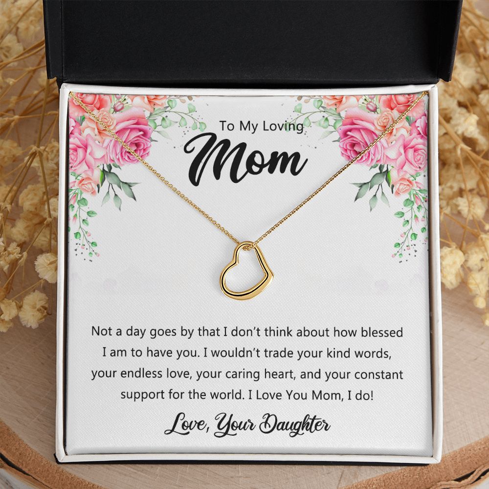 To My Mom Necklace, Gift For Mom, Mother's Day Gift from Daughter, Mom Jewelry Gift for Mothers Day, Birthday Gift for Mother, Moms Gift from Daughter Son, Necklace for Mom Mother 9 925 Heart Necklace