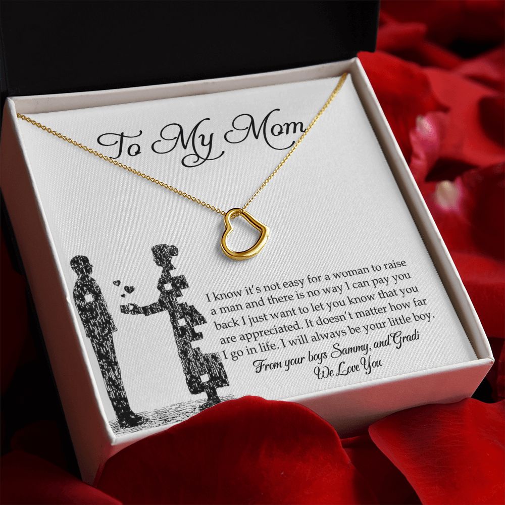 To My Mom Necklace, Gift For Mom, Mother's Day Gift from Son, Mom Jewelry Gift for Mothers Day, Birthday Gift for Mother, Moms Gift from Daughter Son, Necklace for Mom Mother 925 Heart Necklace
