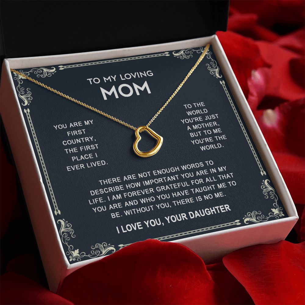 To My Mom Necklace, Gift For Mom, Mother's Day Gift from Daughter, Mom Jewelry Gift for Mothers Day, Birthday Gift for Mother, Moms Gift from Daughter Son, Necklace for Mom Mother 14 925 Heart Necklace