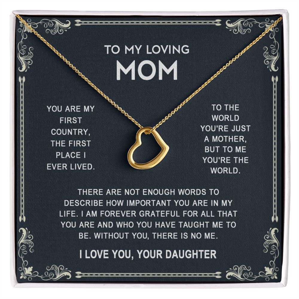 To My Mom Necklace, Gift For Mom, Mother's Day Gift from Daughter, Mom Jewelry Gift for Mothers Day, Birthday Gift for Mother, Moms Gift from Daughter Son, Necklace for Mom Mother 14 925 Heart Necklace