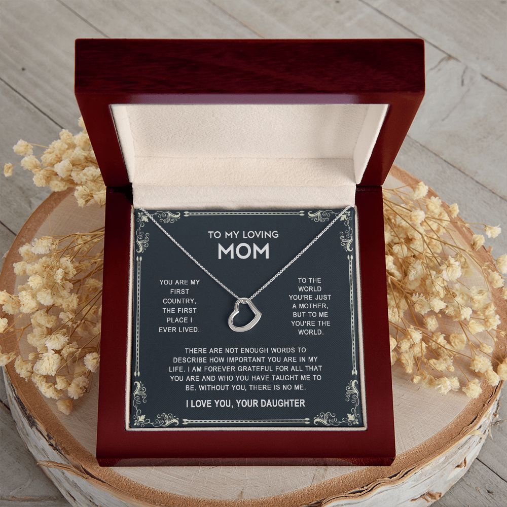To My Mom Necklace, Gift For Mom, Mother's Day Gift from Daughter, Mom Jewelry Gift for Mothers Day, Birthday Gift for Mother, Moms Gift from Daughter Son, Necklace for Mom Mother 14 925 Heart Necklace
