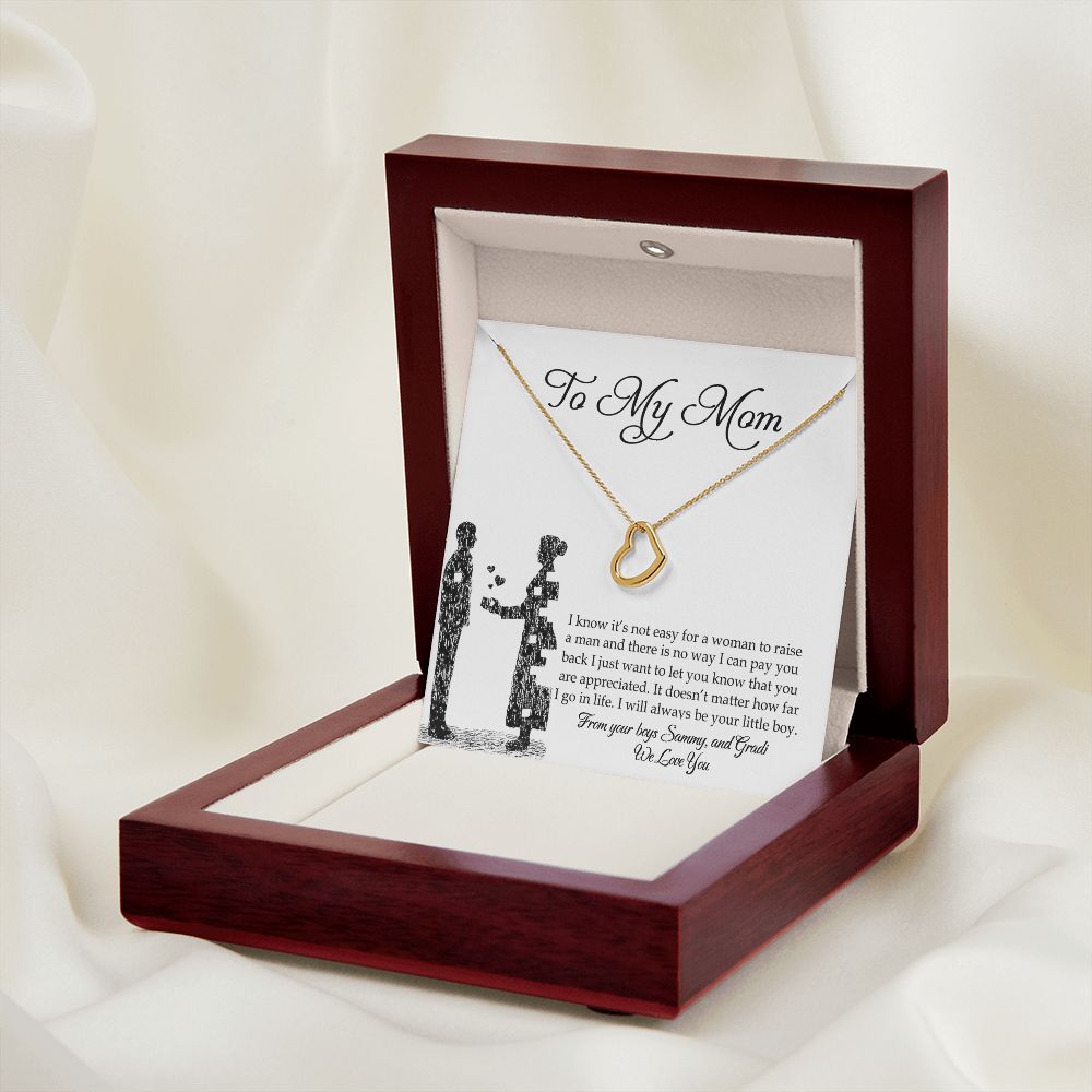 To My Mom Necklace, Gift For Mom, Mother's Day Gift from Son, Mom Jewelry Gift for Mothers Day, Birthday Gift for Mother, Moms Gift from Daughter Son, Necklace for Mom Mother 925 Heart Necklace