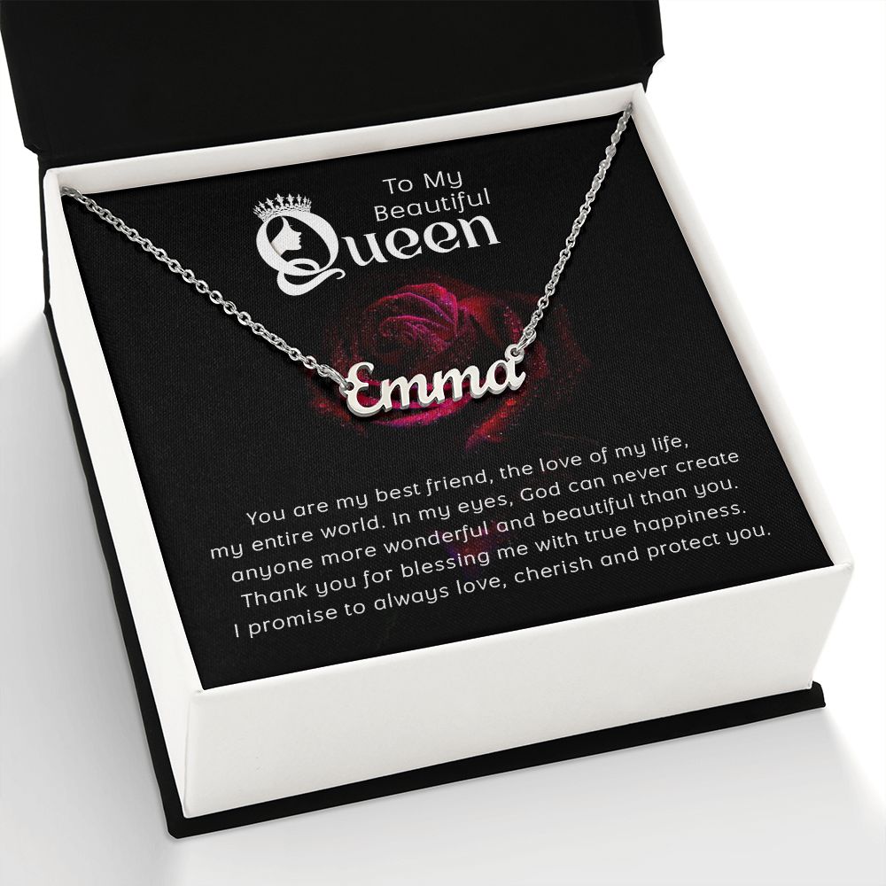 To my beautiful queen-You are my best friend Personalized Name Necklace