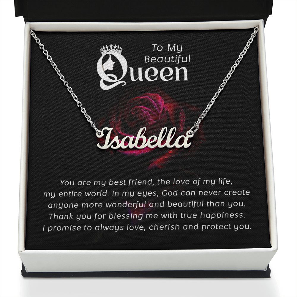 To my beautiful queen-You are my best friend Personalized Name Necklace