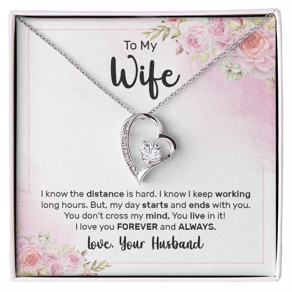 Birthday Gifts For Wife, Necklace Gifts For Wife From Husband, To My Wife Jewelry For Women , To My Wife Necklace  from Husband Wedding Anniversary Present For Wife, Beautiful Wife Jewelry Christmas29 Forever Love Necklace