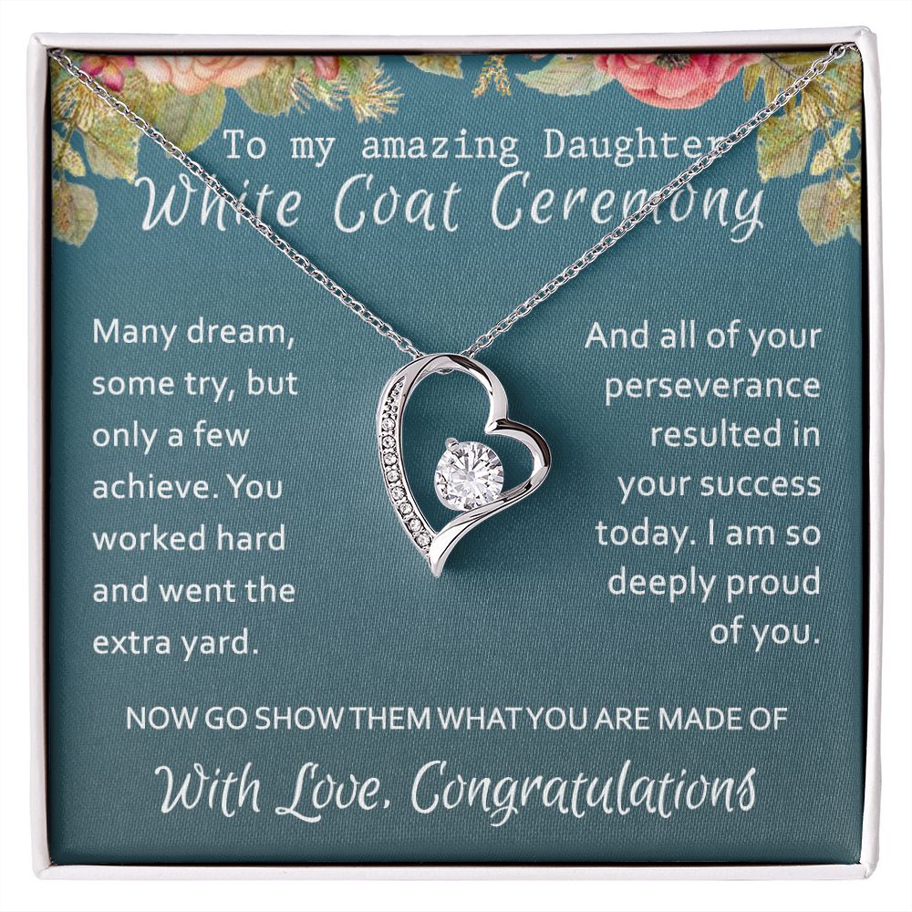 White Coat Ceremony Gift Necklace Medical School Graduation Student Ceremony New Doctor Graduation Gift For Doctor Residency Gifts Necklace For Girl, Pendant For for Her Daughter Sister Forever Love Necklace