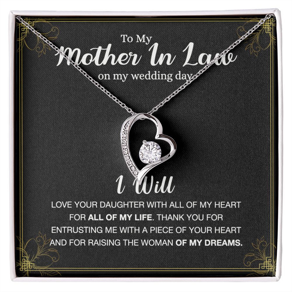 Mother Of The Bride Gift From Groom, Mother In Law Gift on Wedding Day from Groom, Gifts for Mother of the Bride, Future Mother-In-Law Forever Love Necklace
