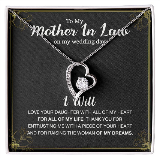 Mother Of The Bride Gift From Groom, Mother In Law Gift on Wedding Day from Groom, Gifts for Mother of the Bride, Future Mother-In-Law Forever Love Necklace
